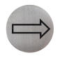 PLAQUE AUTOADHESIVE "FLÈCHE DIRECTIONNELLE" Ø 7,5 CM ARGENTE INOX (1 UNITÉ) Image PLAQUE AUTOADHESIVE "FLÈCHE DIRECTIONNELLE" Ø 7,5 CM ARGENTE INOX (1 UNITÉ) #1