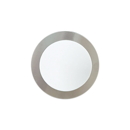 PLAQUE AUTOADHESIVE "EXIT"  Ø 7,5 CM ARGENTE INOX (1 UNITÉ)