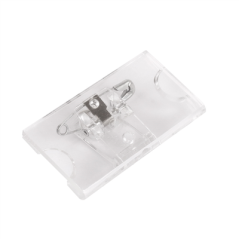 Image BADGE PORTE NOM AVEC CLIP MÉTALLIQUE  7x2,5 CM TRANSPARENT PS (1 UNITÉ) #4