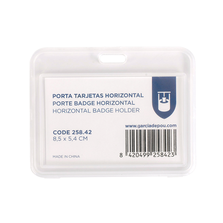 Image PORTE BADGE HORIZONTAL  8,5x5,4 CM TRANSPARENT PP (1 UNITÉ) #1