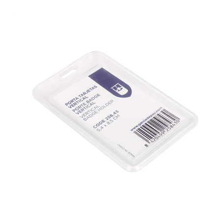 PORTE BADGE VERTICAL  5,4X8,5 CM TRANSPARENT PP (1 UNITÉ)