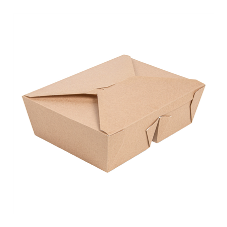 Image BOÎTES AMÉRICAINES 2 COMPART. 'THEPACK' 990 + 990 ML 240 + 12PP G/M2 19,6x14x6,2 CM NATUREL CARTON ONDULÉ NANO-MICRO (200 