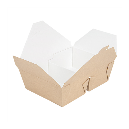 BOÎTES AMÉRICAINES 2 COMPART. 'THEPACK' 990 + 990 ML 240 + 12PP G/M2 19,6x14x6,2 CM NATUREL CARTON ONDULÉ NANO-MICRO (200 UNITÉ)