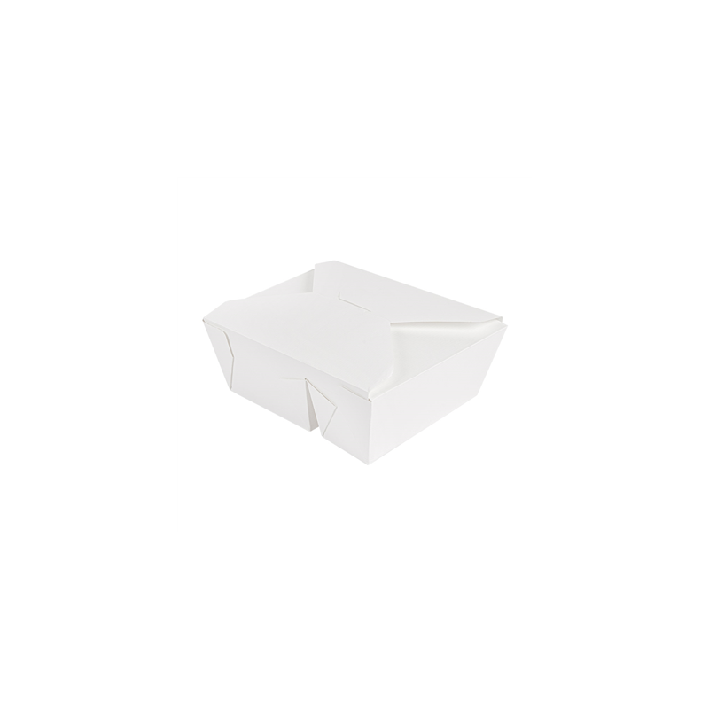 BOÎTES AMÉRICAINES 2 COMPART. 'THEPACK' 900+450ML 230 + 12PP G/M2 15,2x12,1x6,5CM BLANC CARTON ONDULÉ NANO-MICRO (300 UNITÉ)