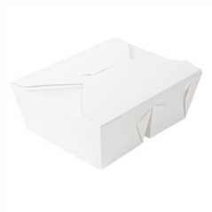 Image BOÎTES AMÉRICAINES 2 COMPART. 'THEPACK' 675 + 675 ML 230 + 12PP G/M2 15,2x12,1x6,5 CM BLANC CARTON ONDULÉ NANO-MICRO (300 