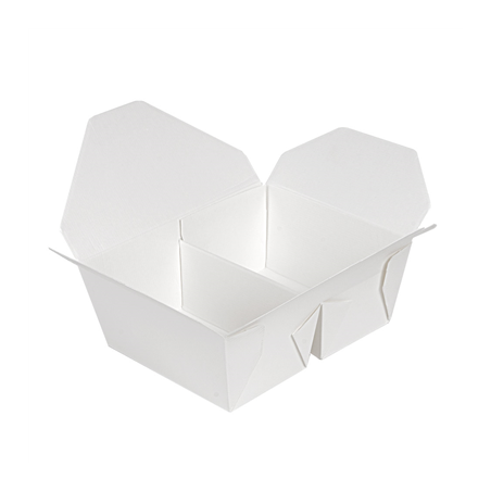 BOÎTES AMÉRICAINES 2 COMPART. 'THEPACK' 675 + 675 ML 230 + 12PP G/M2 15,2x12,1x6,5 CM BLANC CARTON ONDULÉ NANO-MICRO (300 UNITÉ)