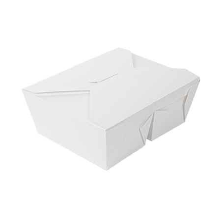 Image BOÎTES AMÉRICAINES 2 COMPART. 'THEPACK' 1320 + 660 ML 250 + 12PP G/M2 19,6x14x6,2 CM BLANC CARTON ONDULÉ NANO-MICRO (200 U