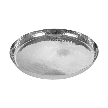 Image PLATEAU MARTELÉ 'ARTINOX'  Ø 30x2,7 CM ARGENTE INOX (1 UNITÉ) #1