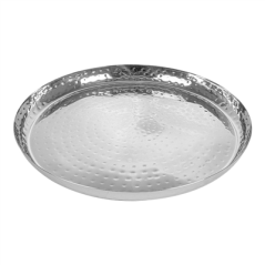 Image PLATEAU MARTELÉ 'ARTINOX' Ø 37x2,8 CM ARGENTE INOX (1 UNITÉ) #1