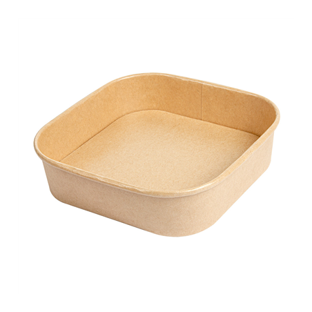 Image RÉCIPIENTS CARRÉS 750 ML 320 + 26 PE G/M2 16,7x16,7x4,3 CM NATUREL KRAFT (300 UNITÉ) #1
