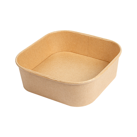 Image RÉCIPIENTS CARRÉS 1000 ML 320 + 26 PE G/M2 16,7x16,7x5,5 CM NATUREL KRAFT (300 UNITÉ) #1