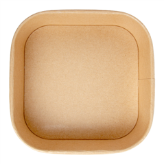 Image RÉCIPIENTS CARRÉS 1000 ML 320 + 26 PE G/M2 16,7x16,7x5,5 CM NATUREL KRAFT (300 UNITÉ) #3