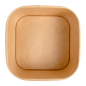 Image RÉCIPIENTS CARRÉS 1410 ML 320 + 26 PE G/M2 16,7x16,7x7,5 CM NATUREL KRAFT (300 UNITÉ) #3