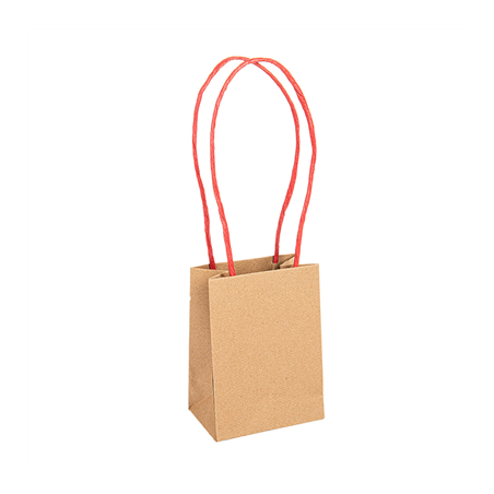 Image SACS SOS AVEC ANSES EN PAPIER ROUGE  110 G/M2 9+6x12 CM NATUREL KRAFT (100 UNITÉ) #1
