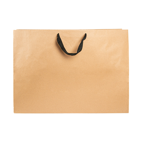 SACS SOS AVEC ANSES EN COTON NOIR  110 G/M2 60+18x42 CM NATUREL KRAFT (50 UNITÉ)
