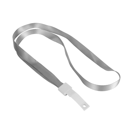 Image CORDON PORTE BADGE  1,2 x 45 CM GRIS POLYESTER (1 UNITÉ) #1