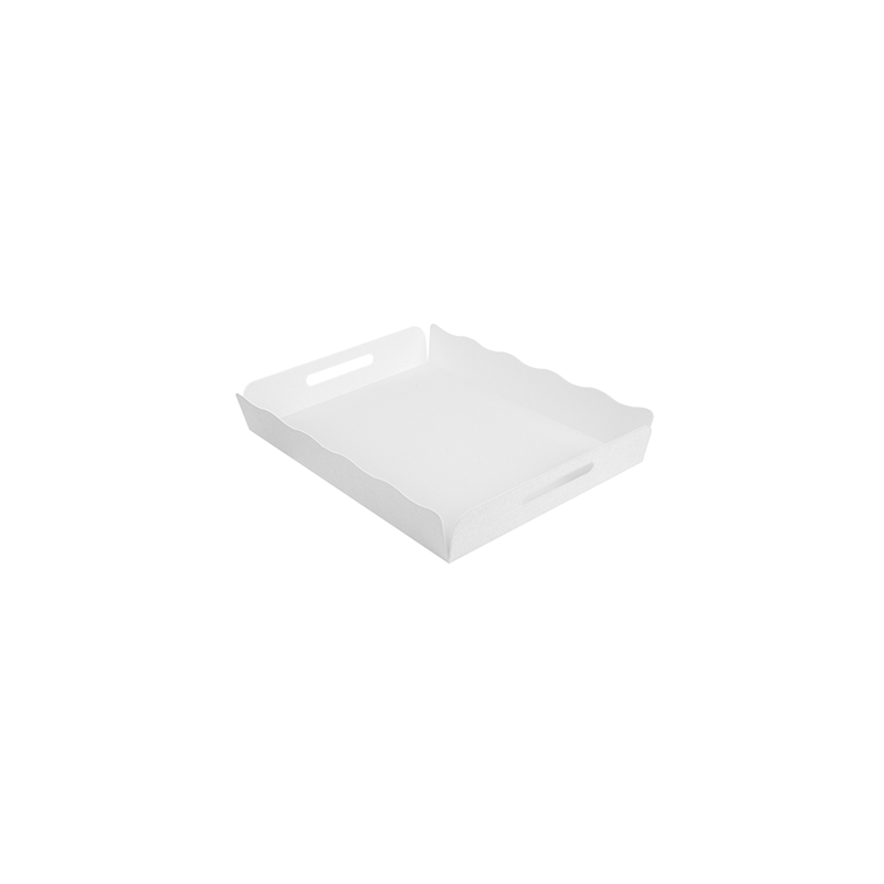 PLATEAUX + COUVERCLE 'THEPACK' 280 G/M2 40,5x30,5x6 CM BLANC CARTON ONDULÉ MICROCANAL (150 UNITÉ)