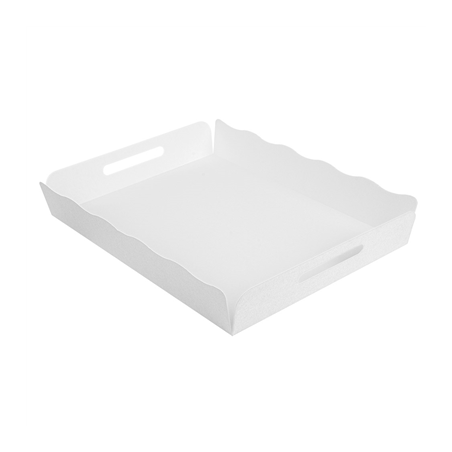 Image PLATEAUX + COUVERCLE 'THEPACK' 280 G/M2 40,5x30,5x6 CM BLANC CARTON ONDULÉ MICROCANAL (150 UNITÉ) #1