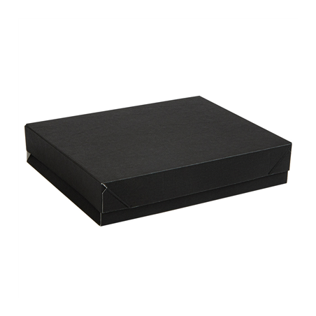 Image PLATEAUX + COUVERCLE 'THEPACK' 230 G/M2 23x17x4,5 CM NOIR CARTON ONDULÉ NANO-MICRO (200 UNITÉ) #1