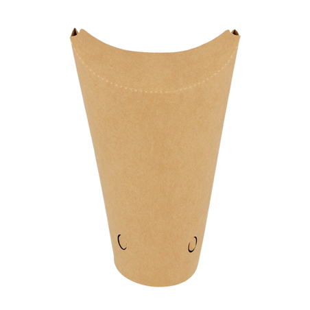Image GOBELETS À FRITES AVEC FERMETURE 26 OZ - 780 ML 275 + 25PE G/M2 11x15,7 CM MARRON CARTON (1000 UNITÉ) #1