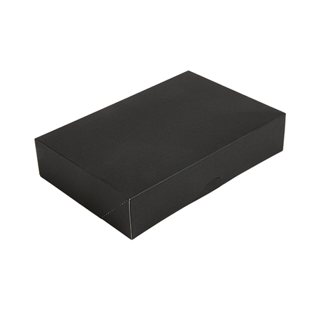 Image BOÎTES CATERING, PLATE 'THEPACK' 250 G/M2 19x28x6 CM NOIR CARTON ONDULÉ NANO-MICRO (100 UNITÉ) #1