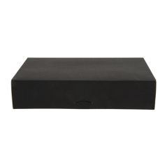 BOÎTES CATERING, PLATE 'THEPACK' 250 G/M2 19x28x6 CM NOIR CARTON ONDULÉ NANO-MICRO (100 UNITÉ)
