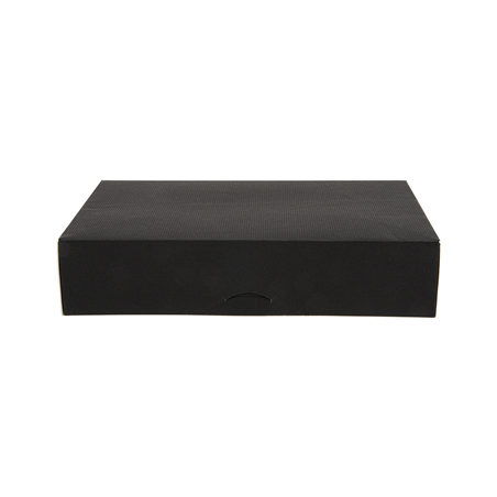 BOÎTES CATERING, PLATE 'THEPACK' 250 G/M2 19x28x6 CM NOIR CARTON ONDULÉ NANO-MICRO (100 UNITÉ)