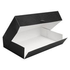 Image BOÎTES CATERING, PLATE 'THEPACK' 250 G/M2 19x28x6 CM NOIR CARTON ONDULÉ NANO-MICRO (100 UNITÉ) #3