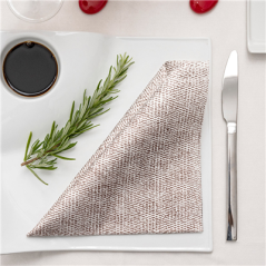 SERVIETTES P. 1/4 'LIKE LINEN - KEIKO' 70 G/M2 40x40 CM CHOCOLAT SPUNLACE (600 UNITÉ)