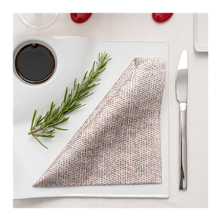 SERVIETTES P. 1/4 'LIKE LINEN - KEIKO' 70 G/M2 40x40 CM CHOCOLAT SPUNLACE (600 UNITÉ)