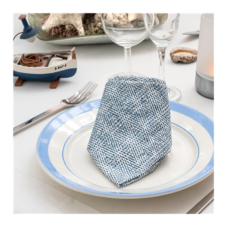 SERVIETTES P. 1/4 'LIKE LINEN - KEIKO' 70 G/M2 40x40 CM BLEU INDIGO SPUNLACE (600 UNITÉ)