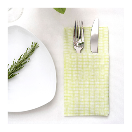 SERVIETTES KANGOUROU 'LIKE LINEN - IPANEMA' 70 G/M2 40x40 CM PISTACHE SPUNLACE (700 UNITÉ)