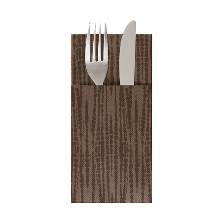 Image SERVIETTES "CANGURITO" 'SAFARI' 55 G/M2 33x40 CM CHOCOLAT AIRLAID (700 UNITÉ) #1