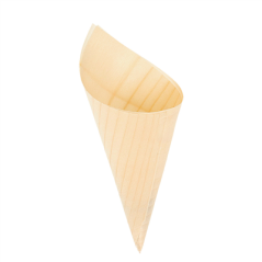 Image CORNETS EN FEUILLE DE PEUPLIER 20 CM NATUREL BOIS (500 UNITÉ) #1