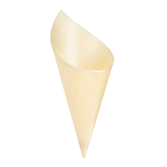 Image CORNETS EN FEUILLE DE PEUPLIER 22 CM NATUREL BOIS (500 UNITÉ) #1