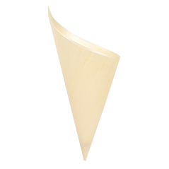 Image CORNETS EN FEUILLE DE PEUPLIER  22 CM NATUREL BOIS (500 UNITÉ) #3