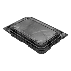 Image COFFRETS POUR REPAS 3 COMPART.  22,7x14,7x3,5 CM NOIR PP (200 UNITÉ) #1