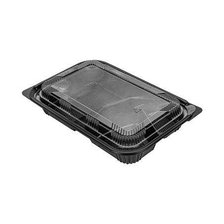 Image COFFRETS POUR REPAS 3 COMPART.  22,7x14,7x3,5 CM NOIR PP (200 UNITÉ) #1