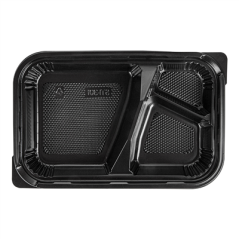Image COFFRETS POUR REPAS 3 COMPART.  22,7x14,7x3,5 CM NOIR PP (200 UNITÉ) #5