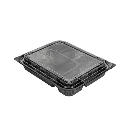 Image COFFRETS POUR REPAS 5 COMPART.  23,9x19x3,5 CM NOIR PP (200 UNITÉ) #1