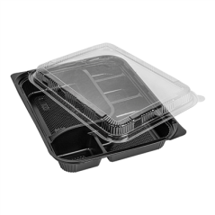 Image COFFRETS POUR REPAS 5 COMPART.  23,9x19x3,5 CM NOIR PP (200 UNITÉ) #3