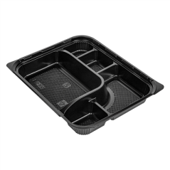 Image COFFRETS POUR REPAS 5 COMPART.  23,9x19x3,5 CM NOIR PP (200 UNITÉ) #4
