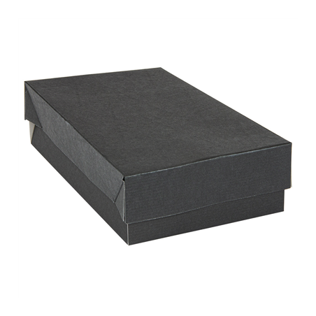 Image PLATEAUX + COUVERCLE 'THEPACK' 230 G/M2 19,5x11x4,5 CM NOIR CARTON ONDULÉ NANO-MICRO (200 UNITÉ) #1