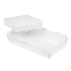 Image PLATEAUX + COUVERCLE 'THEPACK' 230 G/M2 19,5x11x4,5 CM BLANC CARTON ONDULÉ NANO-MICRO (200 UNITÉ) #5