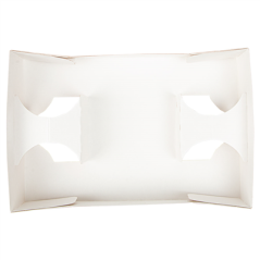 PLATEAUX REPAS À EMPORTER 4 VERRES+1 COMPART. 'THEPACK' 280 G/M2 25,3x17x6,5 CM NATUREL CARTON ONDULÉ NANO-MICRO (300 UNITÉ)