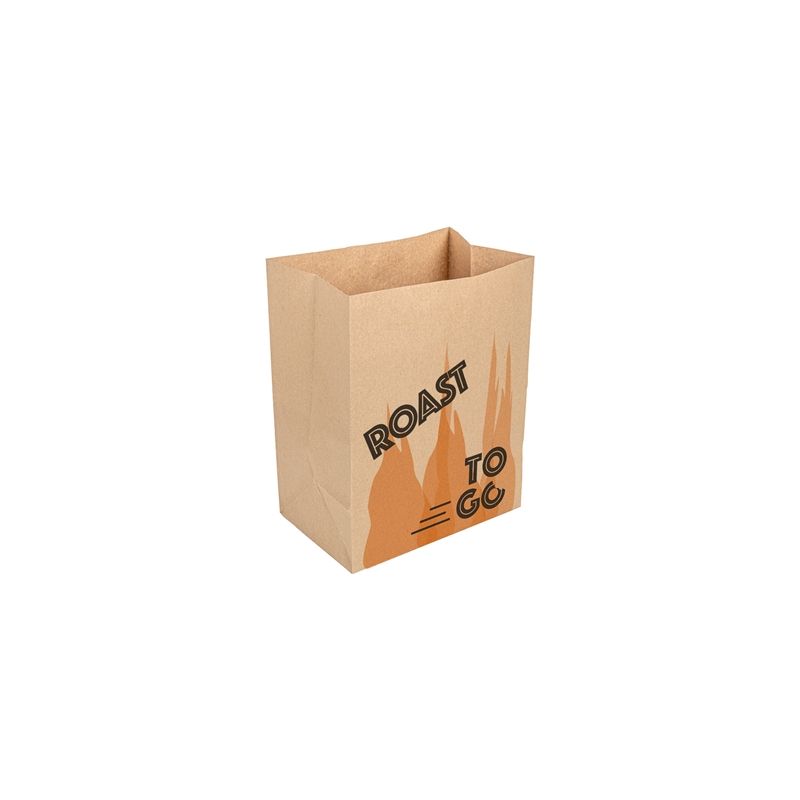 SACS SOS SANS ANSES POUR 1 POULET  70 G/M2 22+14x30 CM NATUREL PARCH.INGRAISSABLE (500 UNITÉ)