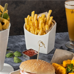 Image BOÎTES À FRITES S  12,4x6,5x12,7 CM BLANC PORCELAINE (6 UNITÉ) #5