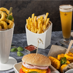 Image BOÎTES À FRITES L  13,3x9,4x14,6 CM BLANC PORCELAINE (6 UNITÉ) #5