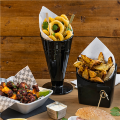 Image GOBELETS POUR FRITURES  Ø11,8x19,8 CM NOIR PORCELAINE (6 UNITÉ) #4