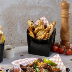 Image BOÎTES À FRITES S  12,4x6,5x12,7 CM NOIR PORCELAINE (6 UNITÉ) #5